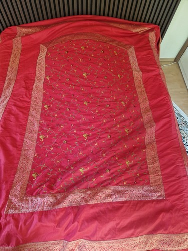 Indische tagesdecke rot brokat - tagesdecke,
