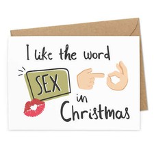 Witzige Weihnachtskarte "I like the word S** in Christmas" lustige Grußkarte