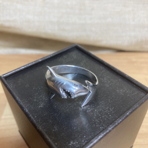 Unisex weißer hai ring 925 - unisex,