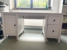 IKEA Hemnes Schreibtisch, Weiß, Büro, 155x65x74 Cm Mit Schränken