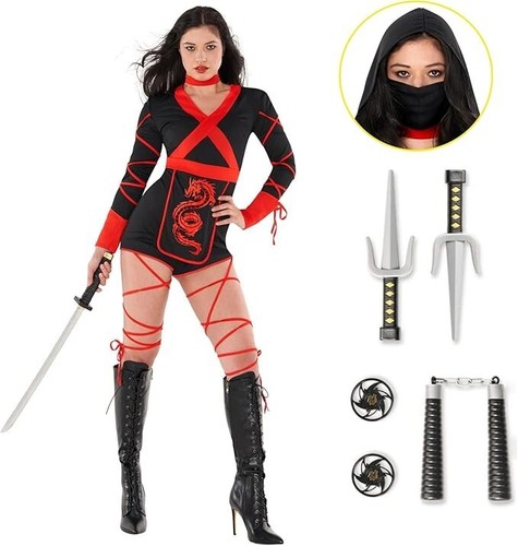 Rotes drache ninja - rotes, kostüm
