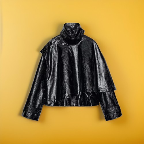 Jacke aus kunstleder - aus, schal