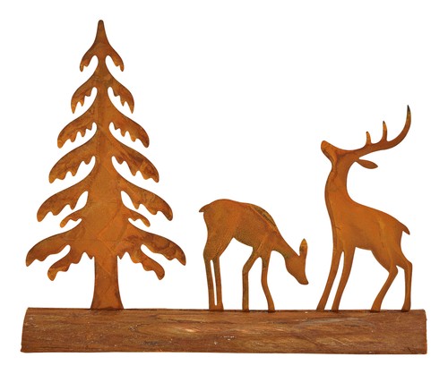 Rostfigur hirsch wald - im,