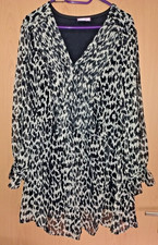 sheego Tunika, Bluse, mit Unterkleid, Chiffon, Animal-Print, Schwarz-Weiß, Gr.46