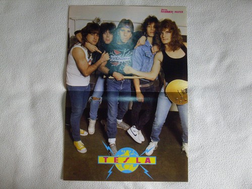 Tesla poster 1987 metal - tesla,