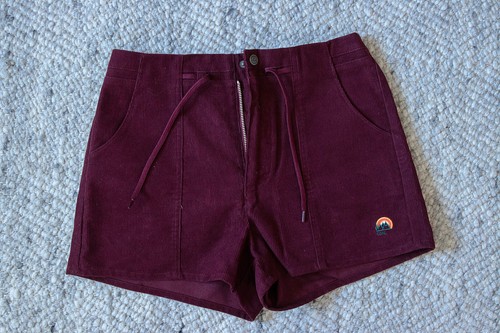 Kurze weinrote cordhose - weinrote,