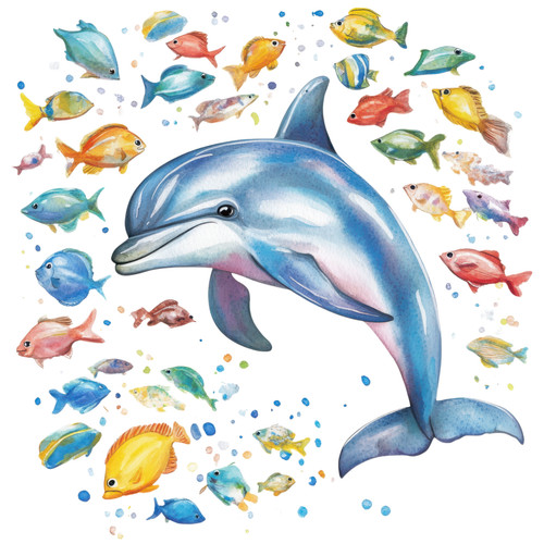 Wandtattoo aufkleber delphin - wandtattoo,