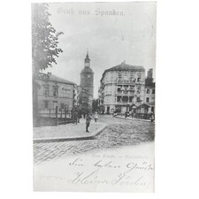 Altes Foto / Postkarte Berlin Spandau Neue Brücke Nicolai Kirche Echtfoto