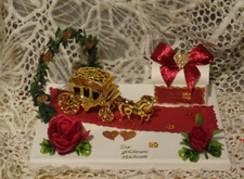 Geldgeschenk goldene Hochzeit goldene Kutsche Gold Glanz Goldhochzeit rot  50 Ja