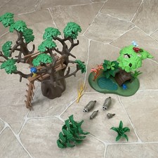 Playmobil Konvolut Baumhaus Waschbären Familie Papagei Teich