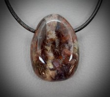 PIETERSIT "STURMSTEIN" EDELSTEIN-ANHÄNGER TROMMELSTEIN -gebohrt-mit Lederband #2