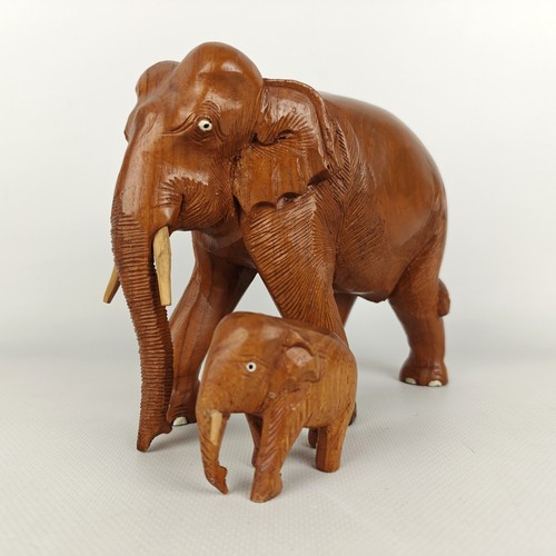 Holz elefanten figur - holz, 2er