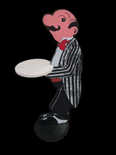 Vintage Retro Butler Stummer Diener Dekofigur Holz James 90cm