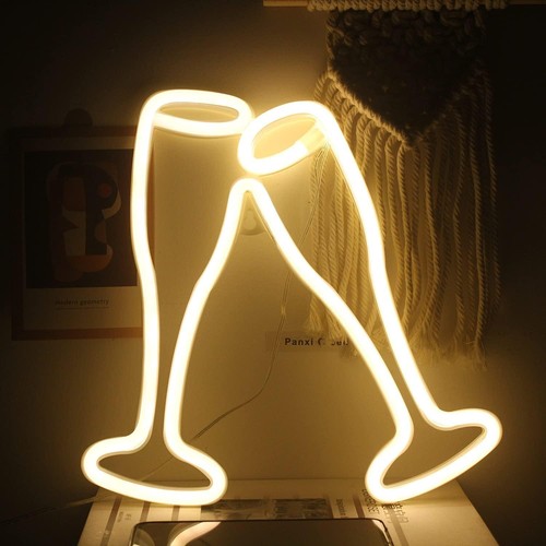 Neon led schild sektgläser - neon,