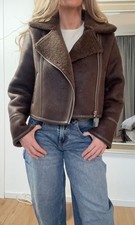 ZARA Lederjacke Shearling M 38