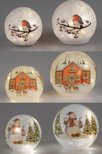 Formano LED Deko Kugel mit LED Licht + Timer stehend Farbglas Motiv wählen