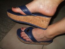 Zoccoli Plateau Zehensteg Pantoletten Flip Flops Sandaletten Clogs Mules 38 NEU