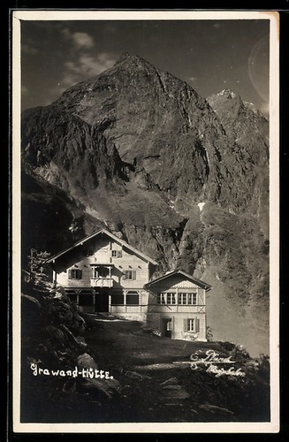 Ansichtskarte grawand hütte - ansichtskarte, grawand-hütte