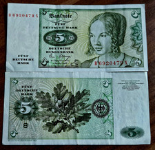 5 Mark 1980  Banknoten BRD Papiergeld Geldschein ech