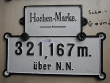 Schild Höhenmarke Hoehenmarke