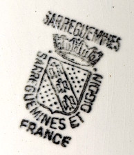 SARREGUEMINES ET DIGOIN FRANCE antike ovale Präsentierschale Porzellan, 34x22 cm