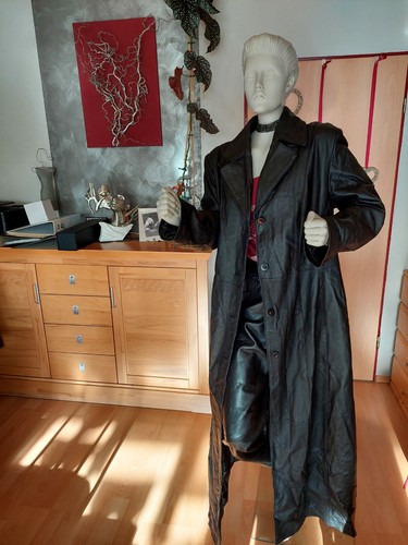 Langer ledermantel schwarz - langer,