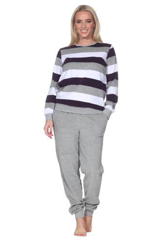 Damen frottee pyjama rundhals - damen,