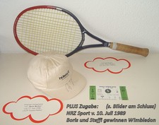 Boris Becker Super Puma PCS-Racket Graphit 50/50 Fiberglas L3 + orig. Autogramm