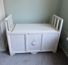 Vintage Sitztruhe im Shabby Look - Holzbank mit Stauraum