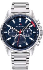 Tommy Hilfiger Herren Uhr 1791788 – Edelstahl Blaues Zifferblatt Multifunktion