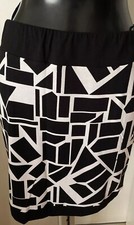 Ashley Brooke Rock Schwarz Weiß Viskose Gr 38 ❤️❤️❤️