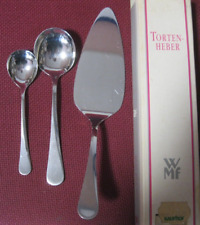 3 Vorlege-Teile WMF Curvus Cromargan: Tortenheber, Sahnelöffel, Zuckerlöffel