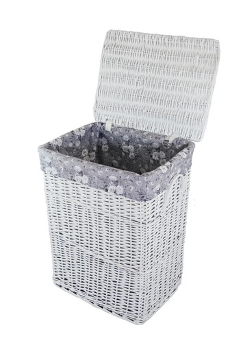 Wäschekorb weide weiss