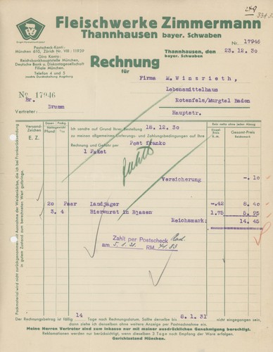 Rechnung thannhausen - rechnung,