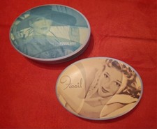 2x Schöne FOSSIL ovale Blechdose aus Metall, perfekt für SCHMUCK und ALLERLEI