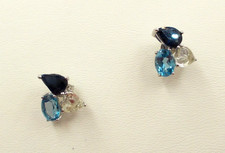 Saphir, Topas - Ohrstecker