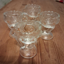 4 Eierbecher - Glas - Fuß in