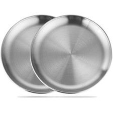 2 Set Edelstahl Teller