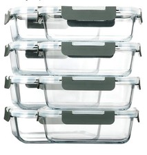 M MCIRCO 8 Packs 860 ml Glas-Frischhaltedosen Set für Lebensmittel, 