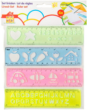 12x KINDER LINEAL ⭐️ Zeichenlineal 15cm Zeichenschablone Mal Schablone Kunstoff