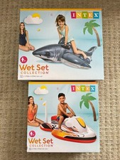 Neu Intex Wet Set Collection Shark & Wave Rider Jetski Ride On Pool aufblasbar