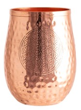 Kupfertrinkbecher mit Blume