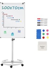 MAKELLO Flipchart 100x70cm Mobiles Whiteboard auf Rollen
