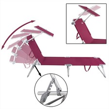 B-Ware Sonnenliege Alu Ibiza Perlrubinrot