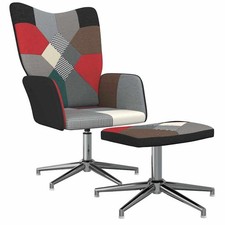 Relaxsessel mit Hocker Patchwork Stoff