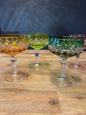 6 x Joska Champagner Glas Gläser Bleikristall bunt farbig