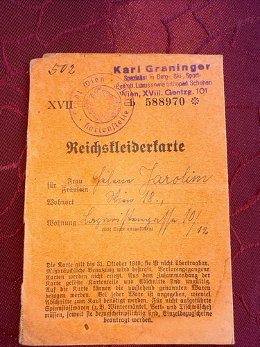 Reichskleiderkarte wien - reichskleiderkarte,