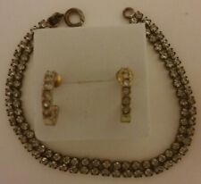 Ohrringe Stecker Halbrund (Creolen) mit Perlen und Armband ca. 18 cm mit Perlen 