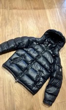 Black hooded puffer jacket