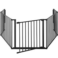 Kaminschutzgitter Agni aus 5 Elementen mit Sicherheitstür schwarz B-Ware